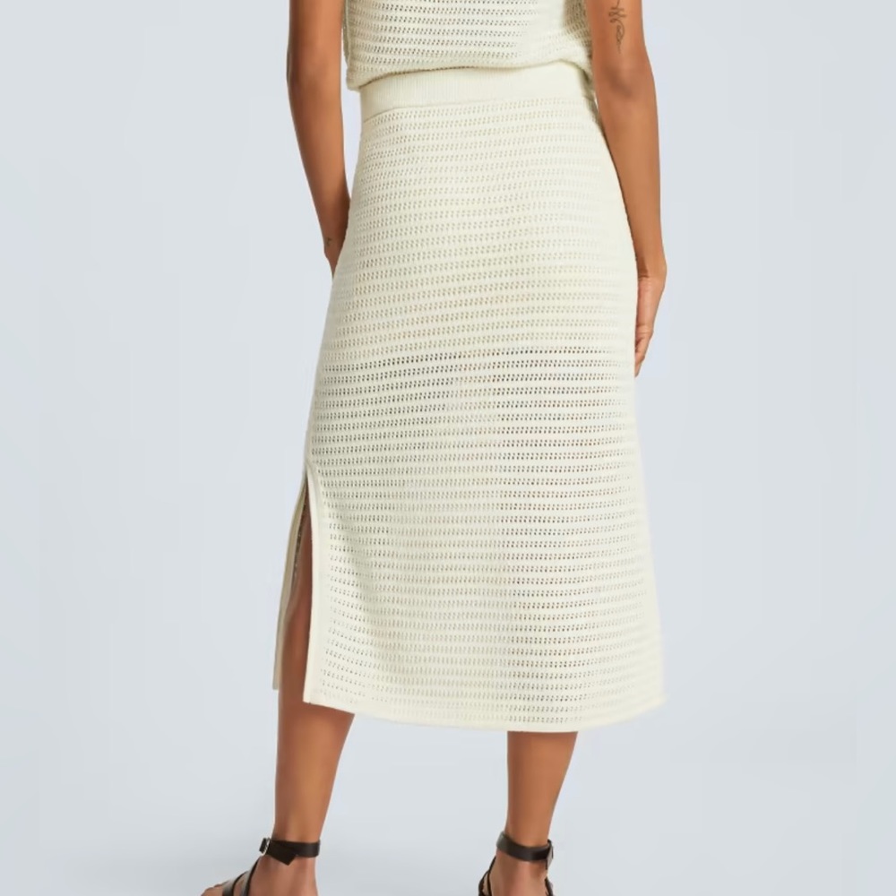 Everlane Crochet High Rise Organic Cotton Skirt size Small